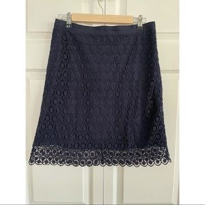 LOFT Navy Lace Skirt